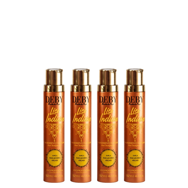 Indische Haarglättung Deby Hair Lisa Indian Ohne Formaldehyd 4x120ml
