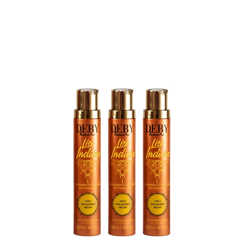 Indische Haarglättung Deby Hair Lisa Indian Ohne Formaldehyd 3x120ml