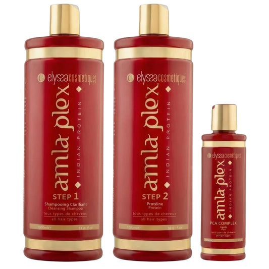 Indische Haarglättung Elyssa Cosmetics Amla Plex 2x1L + 300ml Pca