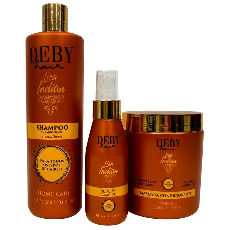 Kit Ohne Sulfate Deby Hair Lisa Indian 2x500ml + 100ml