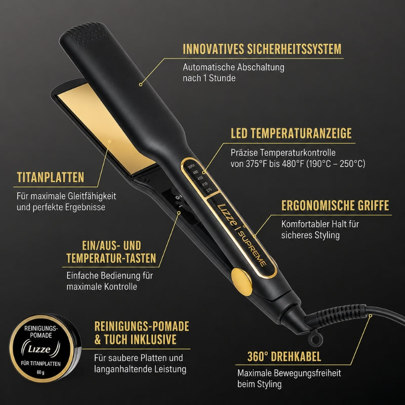 Lizze Extreme Supreme Titanium 252°C | Profi Glätteisen 4 cm 5