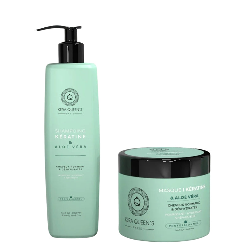 Sulfatfreies Set Kera Queen's Aloe Vera Shampoo 500ml + Maske 500ml