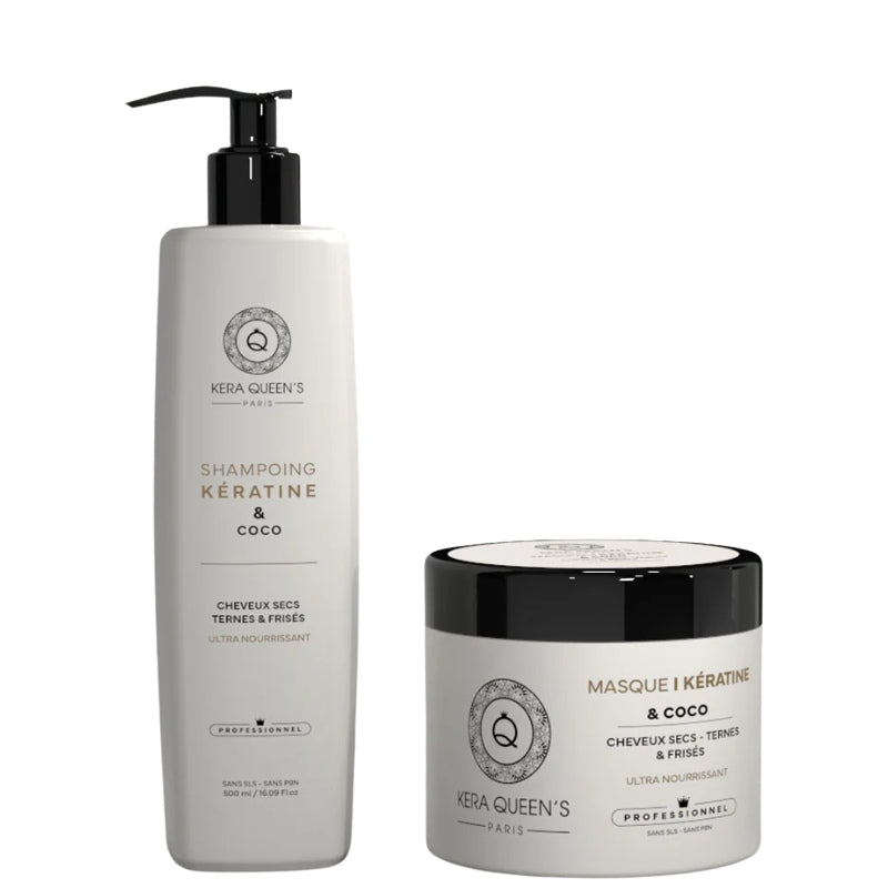 Sulfatfreies Set Kera Queen's Coco-Shampoo Maske