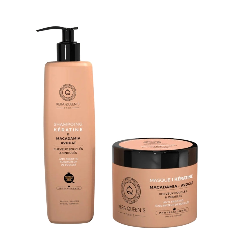 Sulfatfreies Set Kera Queen's Macadamiaöl Shampoo 500ml Maske 500ml