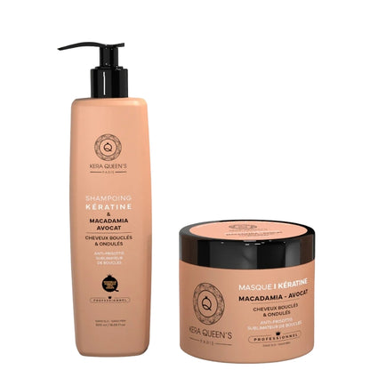 Sulfatfreies Set Kera Queen's Macadamiaöl Shampoo 500ml Maske 500ml